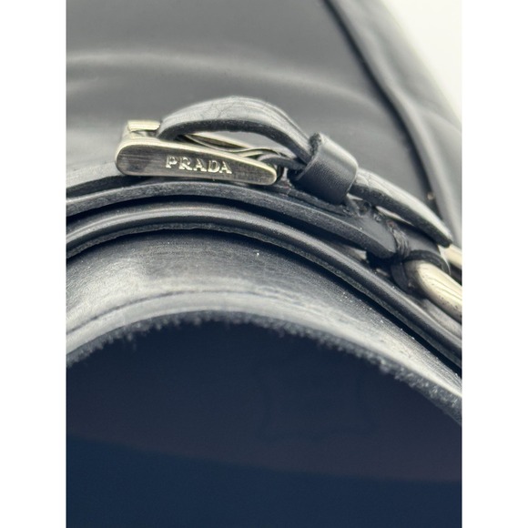 Prada Black Leather Buckle Loafers Men's US 7 Made in Italy New In Box - Picture 6 of 13